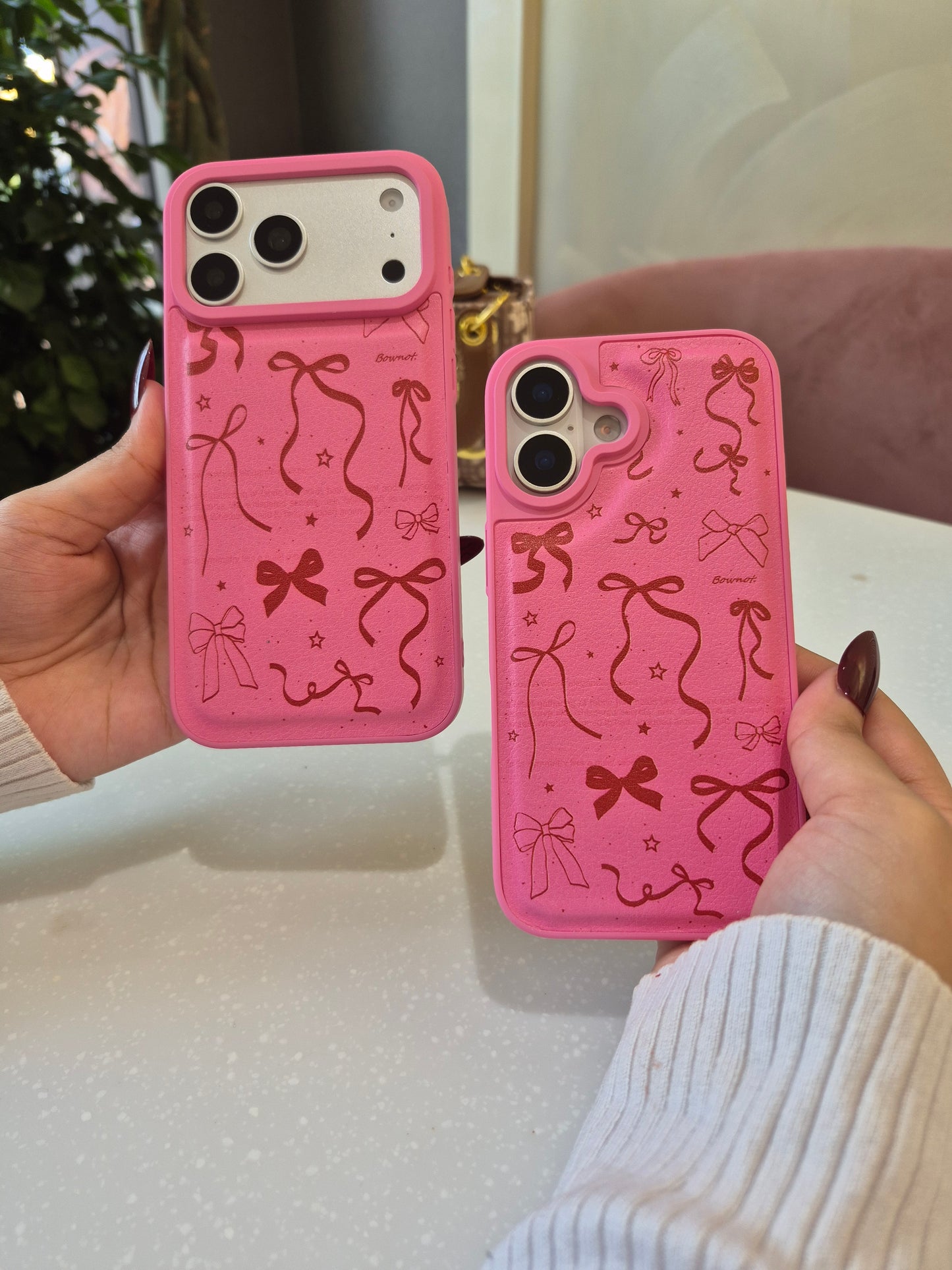 Pink Bow Doodle iPhone Case