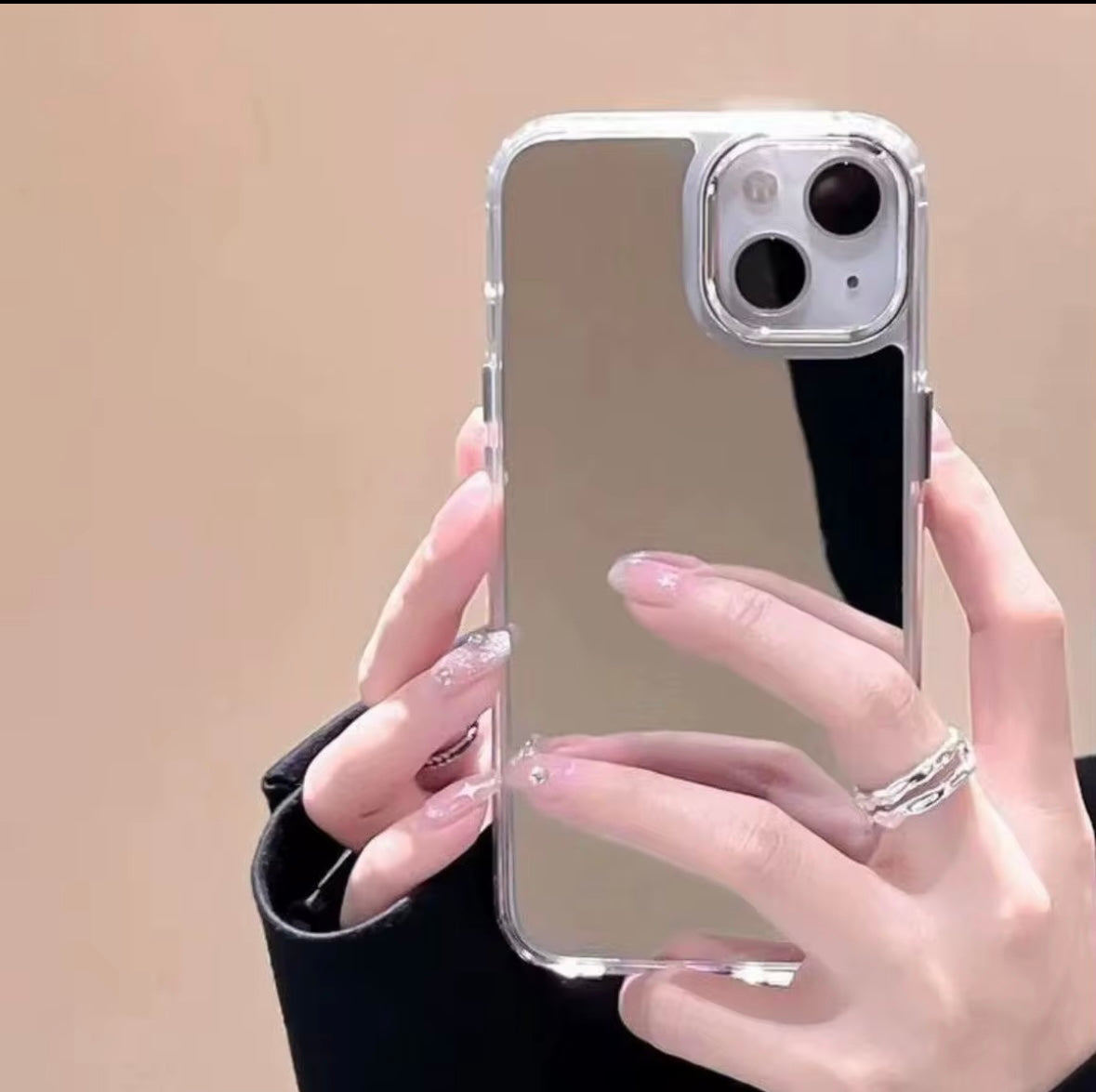 Mirror-Back Clear Luxury iPhone Case – Slim & Stylish