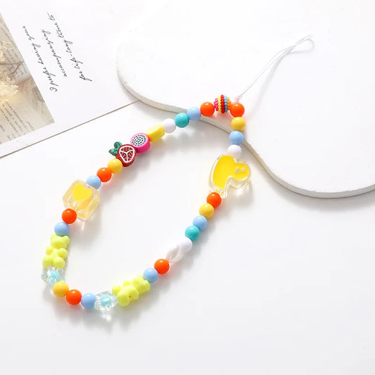 Cheerful Curvy Edge Beads Phone Charm