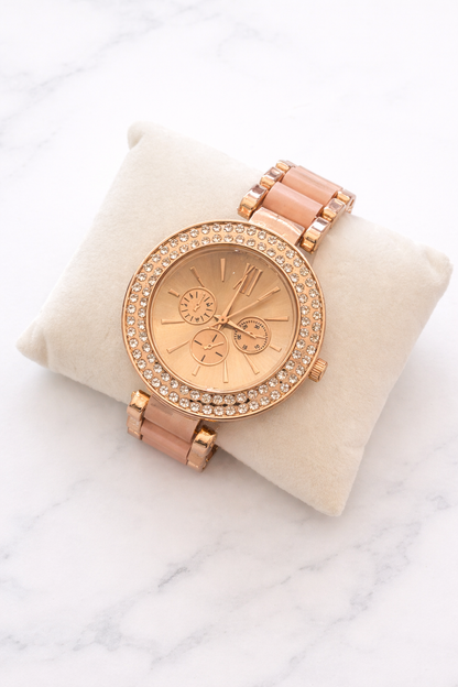 All-Rosegold Luxury Statement Set (Watch and Bracelet Set)