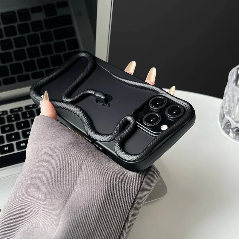 Snake 3D & Electroplated iPhone Case Shockproof Silicone & TPU