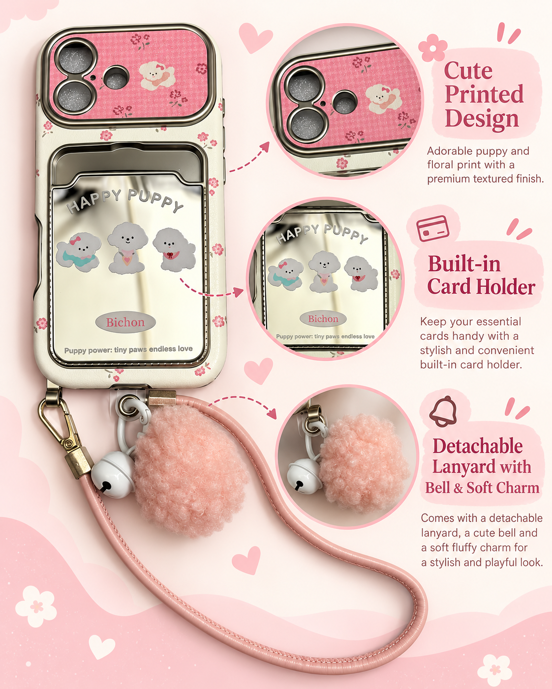 Card Holder Happy Puppy with Charm