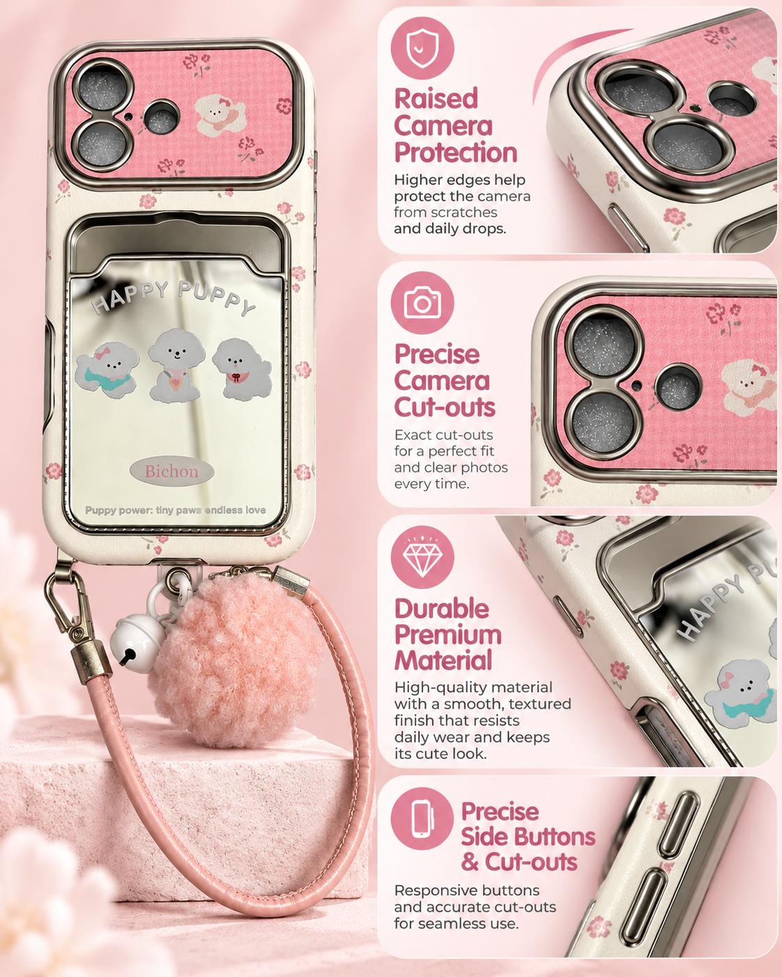 Card Holder Happy Puppy with Charm