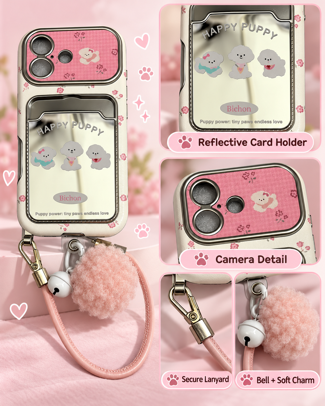 Card Holder Happy Puppy with Charm