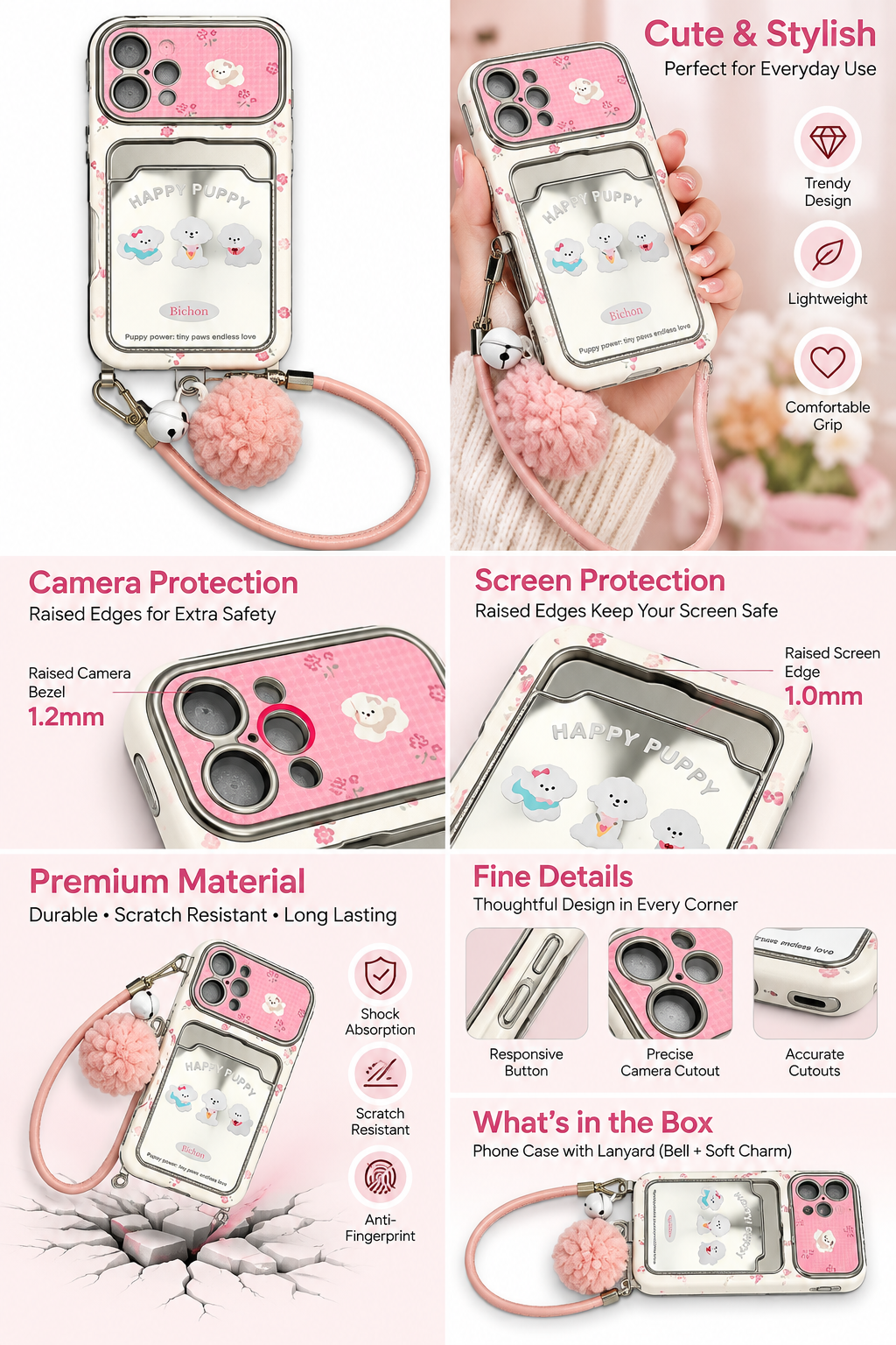Card Holder Happy Puppy with Charm