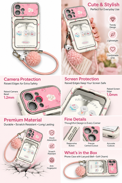 Card Holder Happy Puppy with Charm
