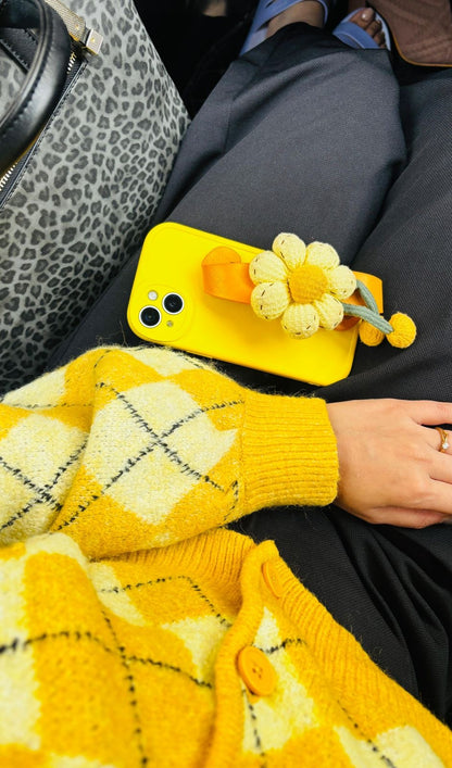 Sunflower Wrist‑Strap Phone Case for iPhone