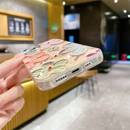 Cute Oil Painting Flower iPhone Mobile Case