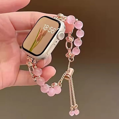 Luxury Women Cat Eye Jewelry Metal Strap For Apple Watch 38-41mm