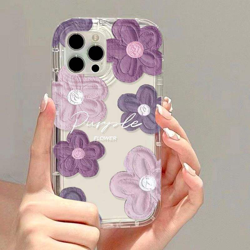 Purple TPU Swirl Air‑Cushion iPhone Case