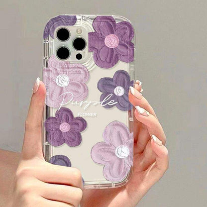 Purple TPU Swirl Air‑Cushion iPhone Case