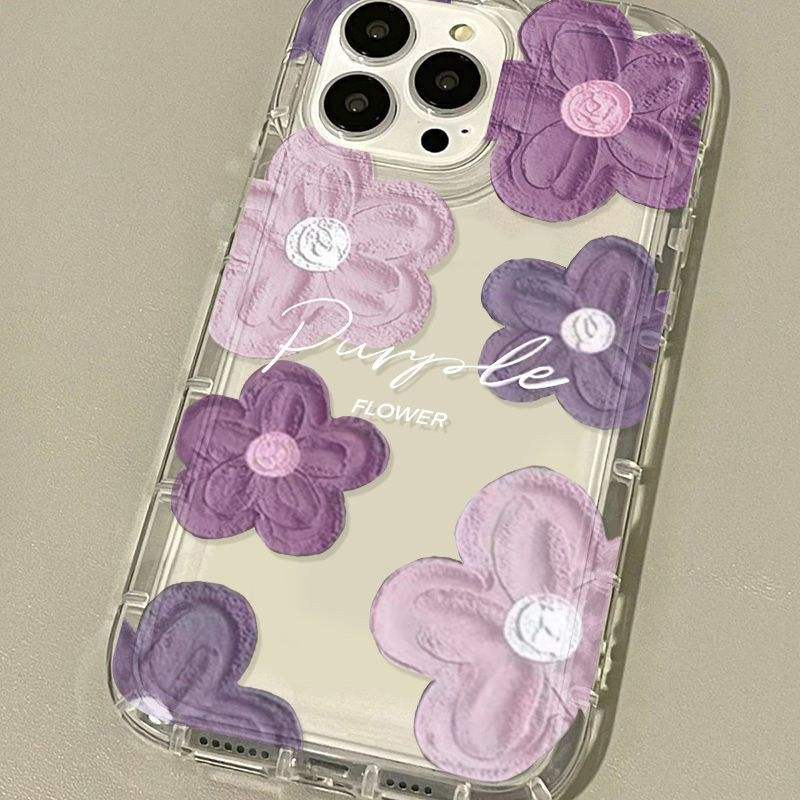 Purple TPU Swirl Air‑Cushion iPhone Case