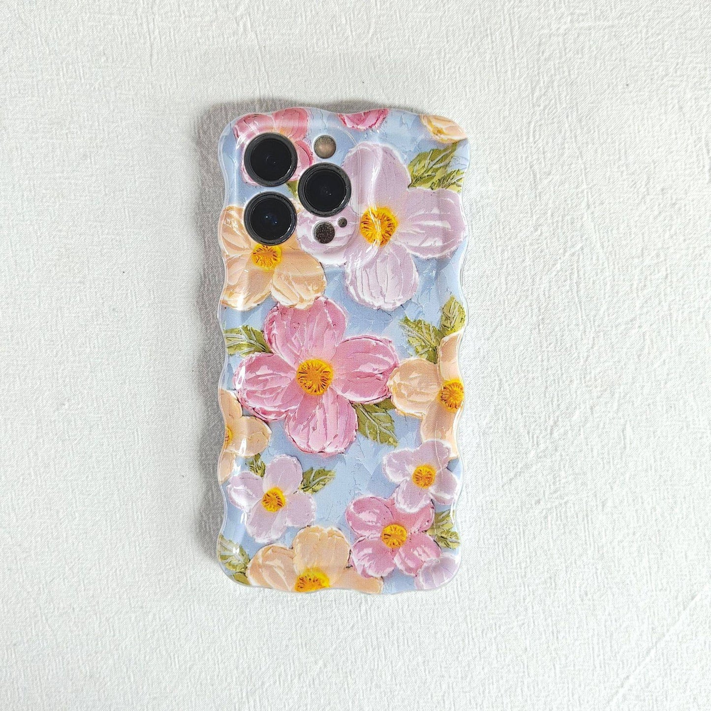 Pink Blossom Oil Painting Flower iPhone Mobile Case
