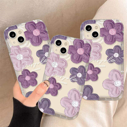 Purple TPU Swirl Air‑Cushion iPhone Case