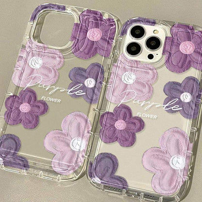 Purple TPU Swirl Air‑Cushion iPhone Case