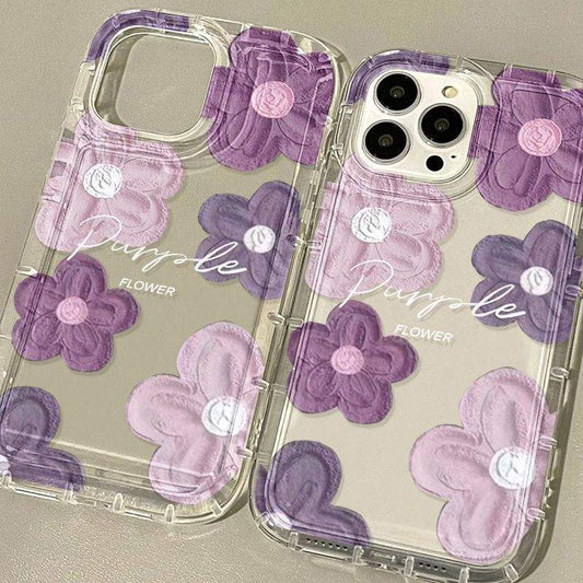 Purple TPU Swirl Air‑Cushion iPhone Case