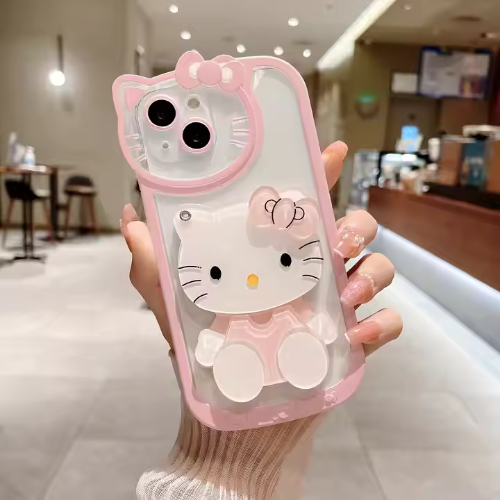 3D Kitty With Mirror iPhone Mobile Case