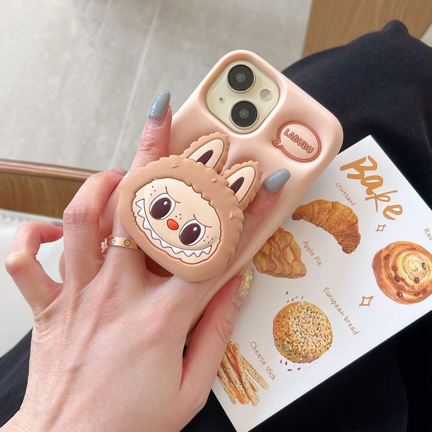 3D Pop socket Silicone iPhone Case Cute Monster Grip