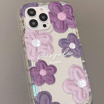 Purple TPU Swirl Air‑Cushion iPhone Case