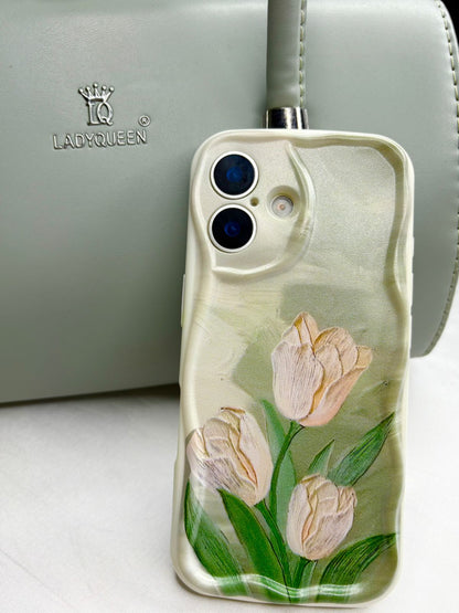 Flower Tulip Shockproof iPhone Case – Stylish Floral Protection