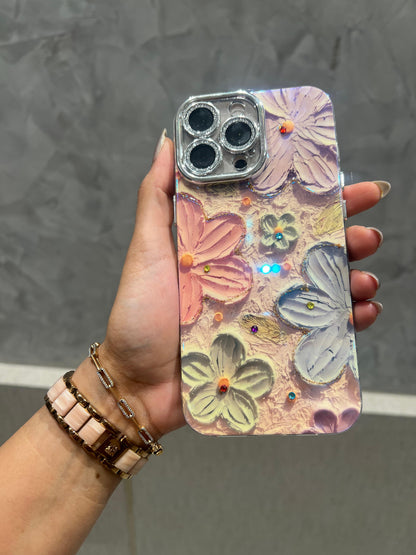 Cute Oil Painting Flower iPhone Mobile Case