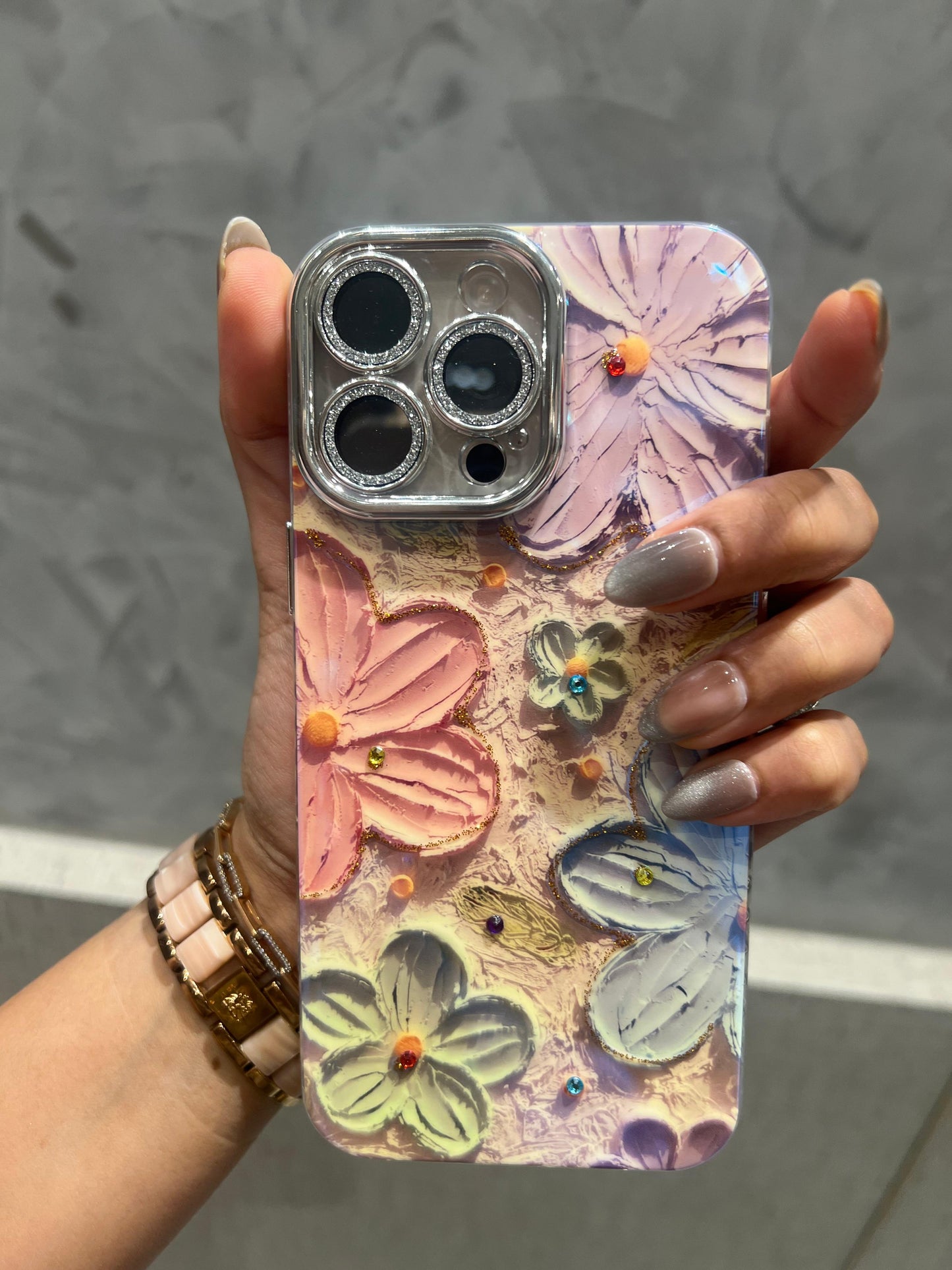 Cute Oil Painting Flower iPhone Mobile Case