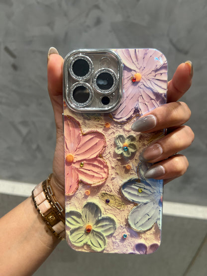 Cute Oil Painting Flower iPhone Mobile Case