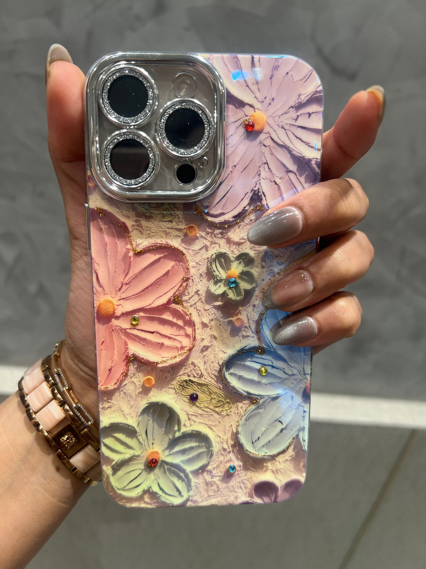 Cute Oil Painting Flower iPhone Mobile Case