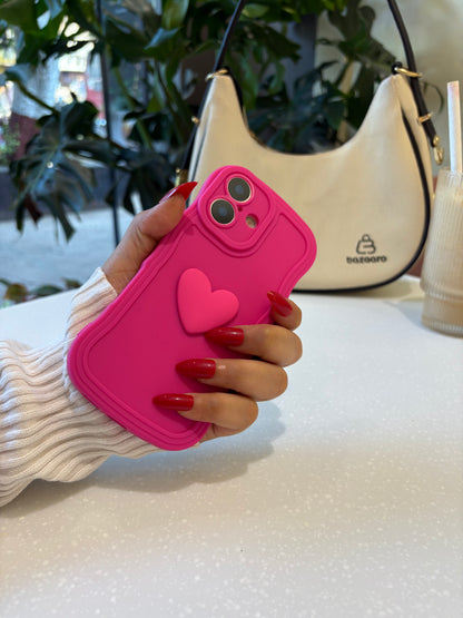 Neon Pink Heart iPhone Case