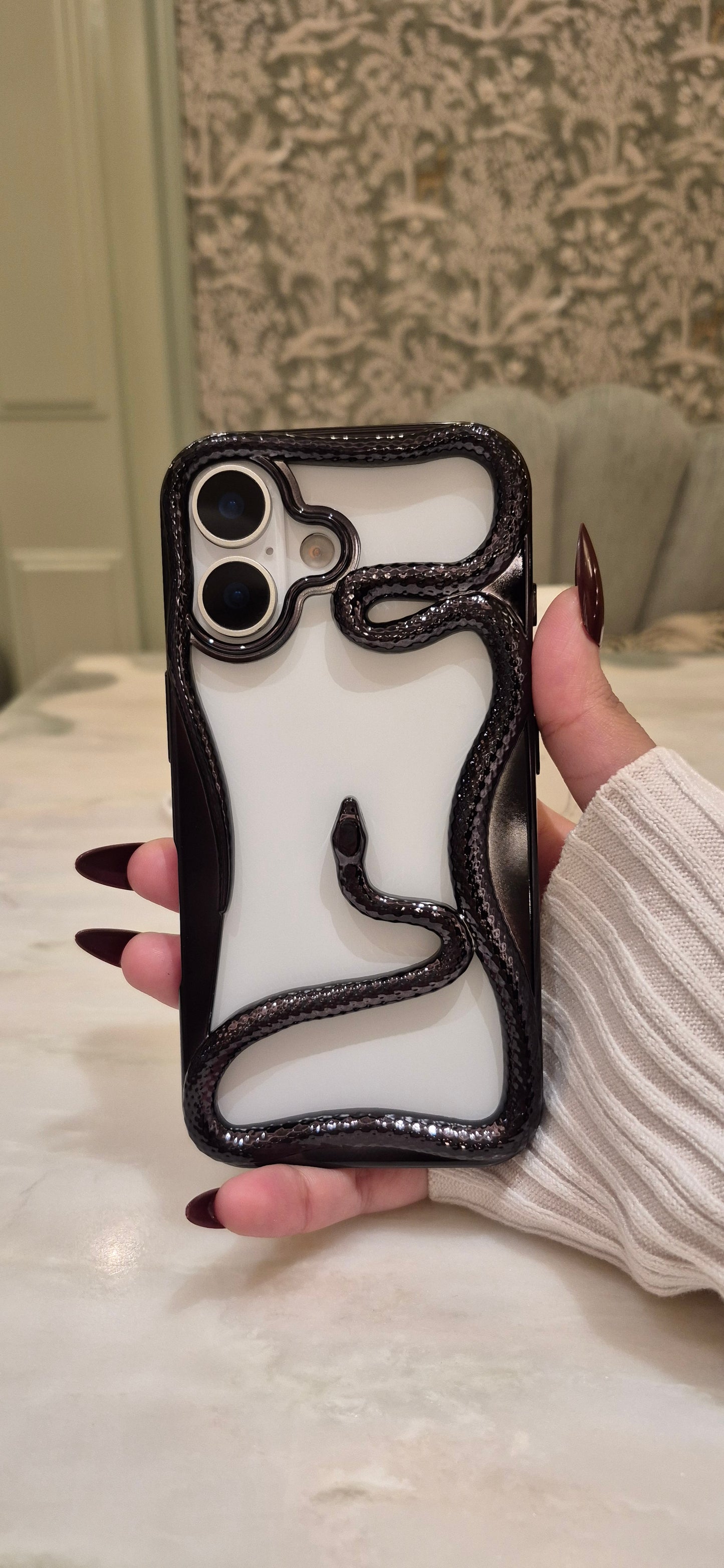 Snake 3D & Electroplated iPhone Case Shockproof Silicone & TPU