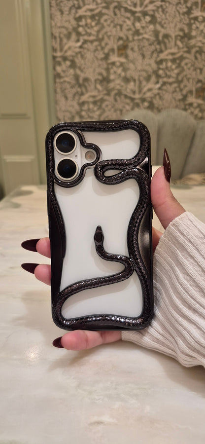 Snake 3D & Electroplated iPhone Case Shockproof Silicone & TPU