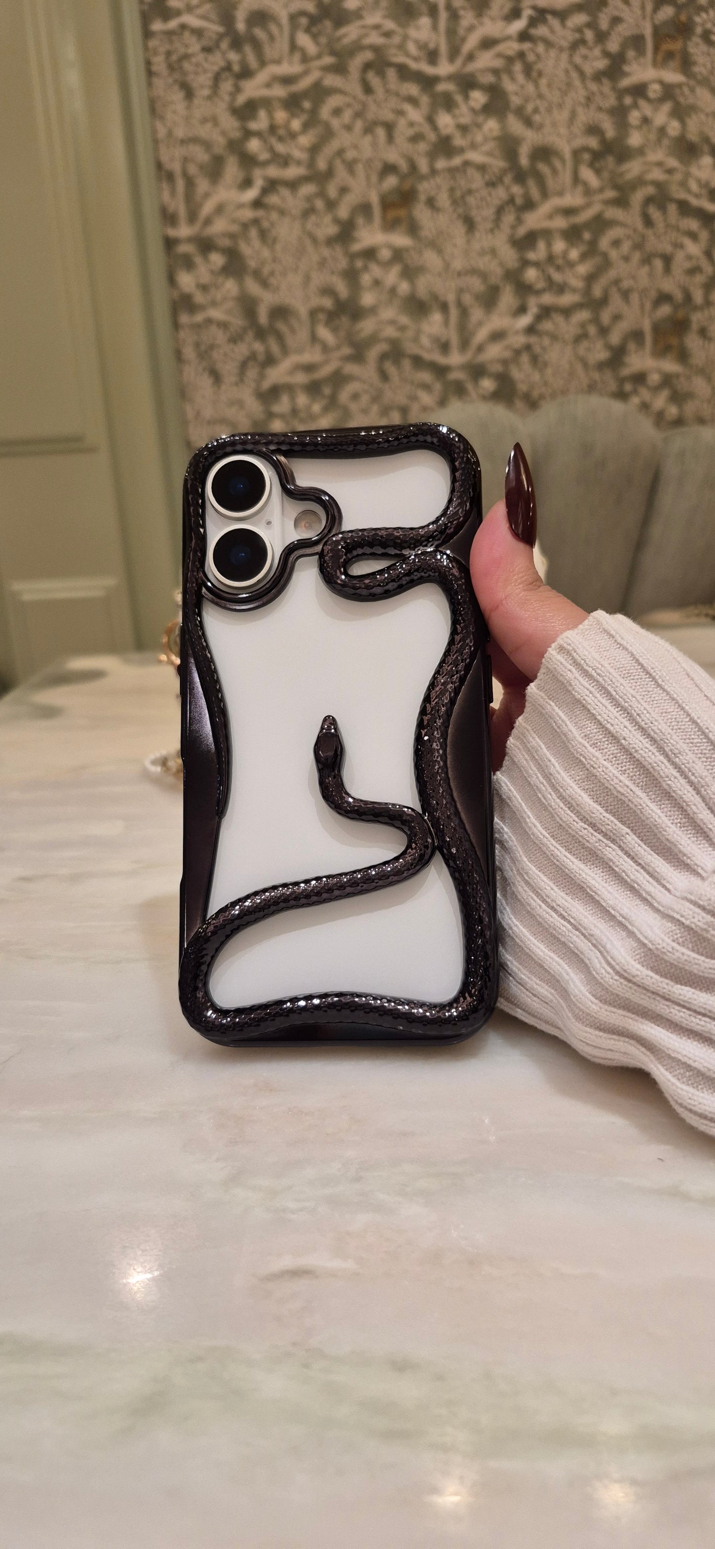 Snake 3D & Electroplated iPhone Case Shockproof Silicone & TPU