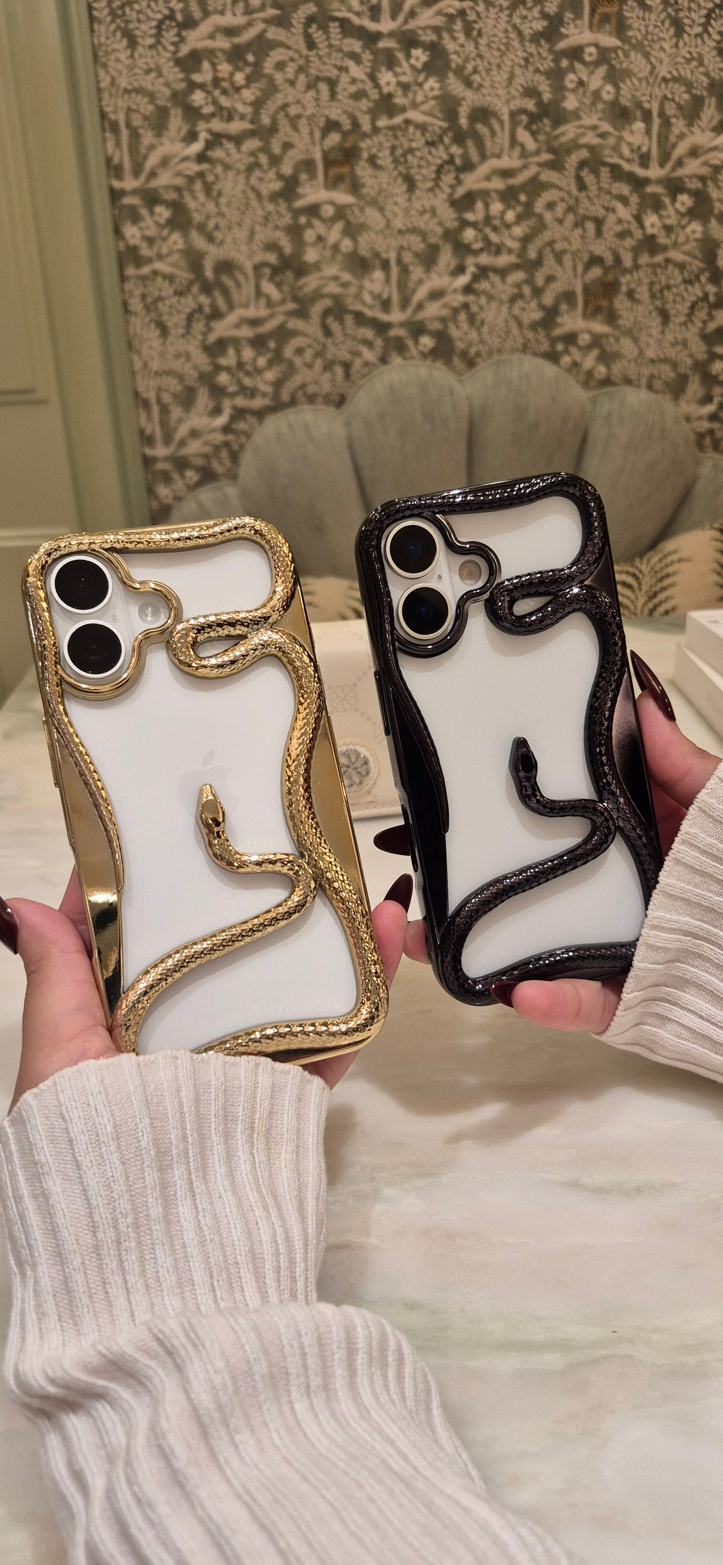 Snake 3D & Electroplated iPhone Case Shockproof Silicone & TPU