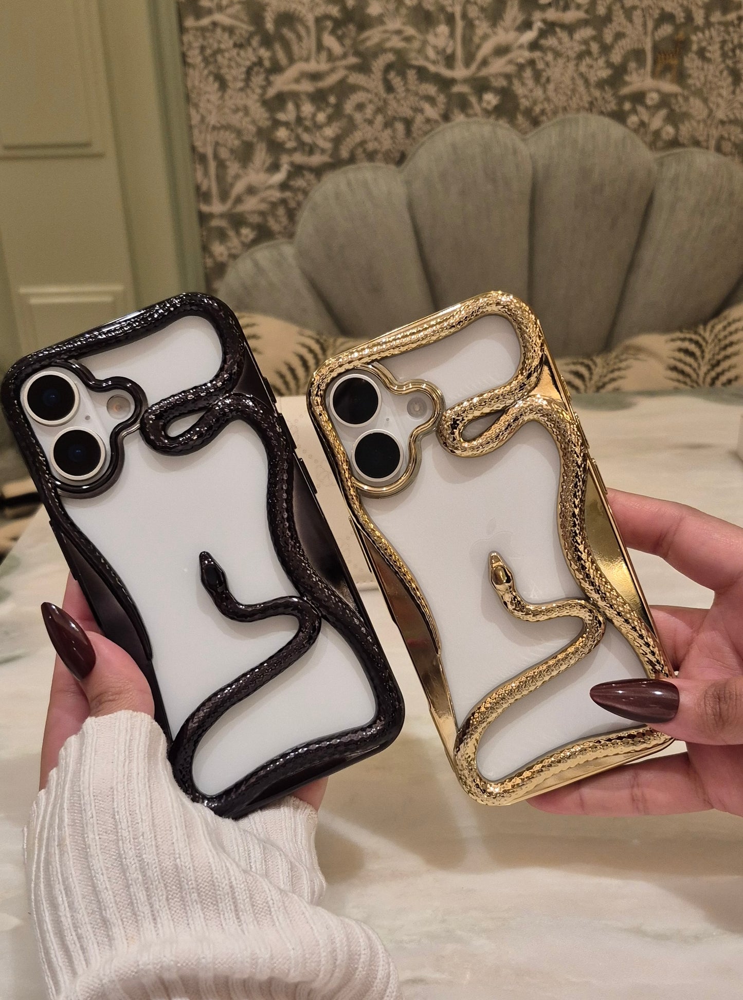 Snake 3D & Electroplated iPhone Case Shockproof Silicone & TPU