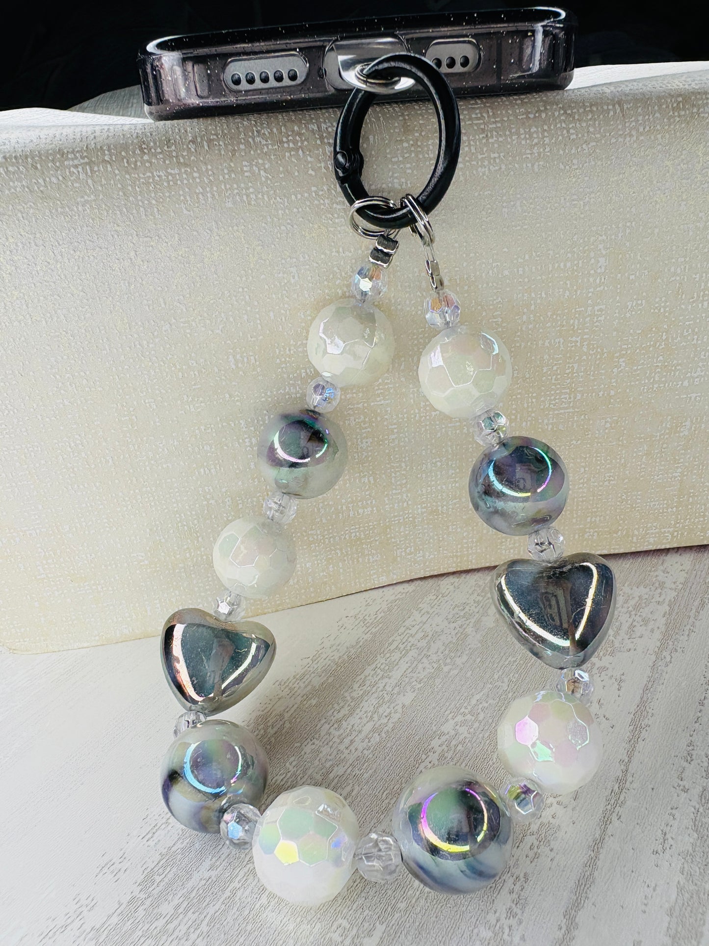 Violet Blossom Oil Painting Flower iPhone Mobile Case with Charm