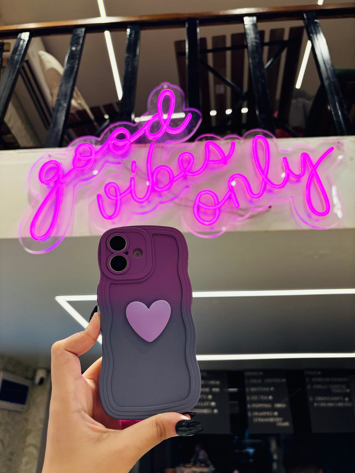 Purple Heart Contrasting Colors - iPhone Case