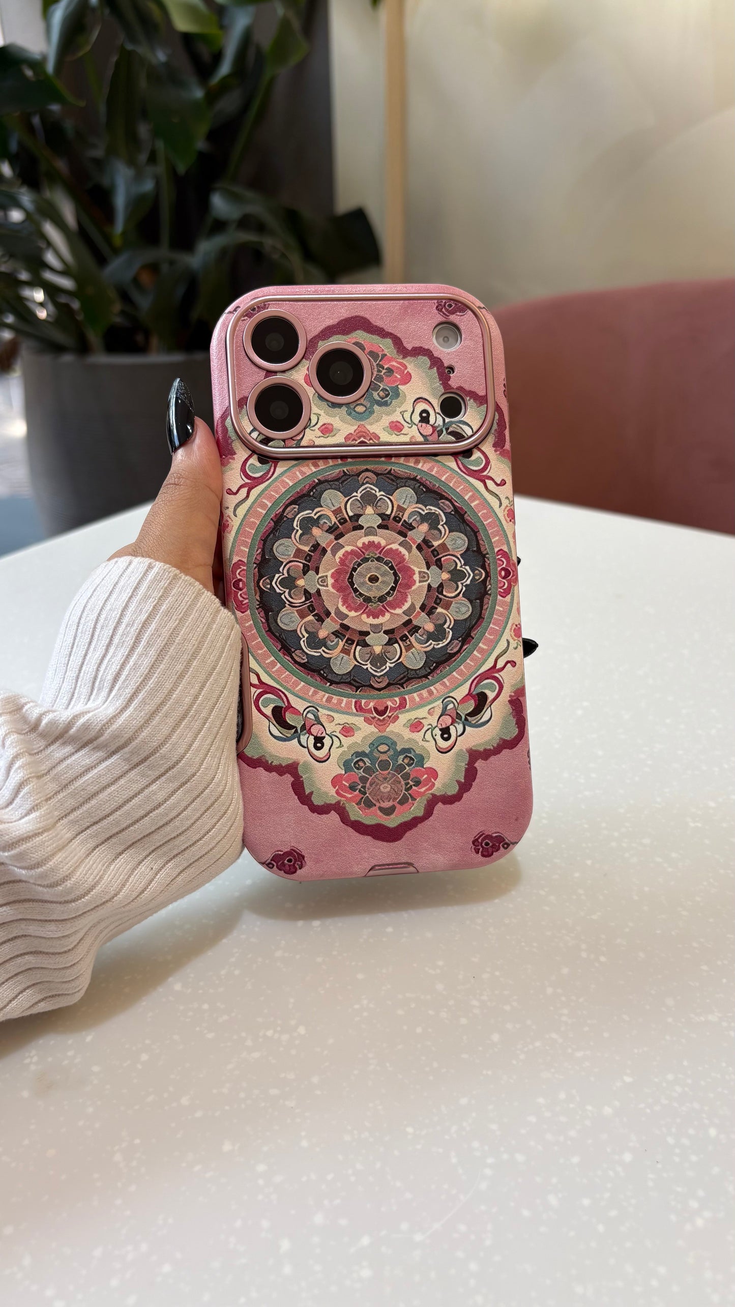 Pink Mandala Art iPhone Case