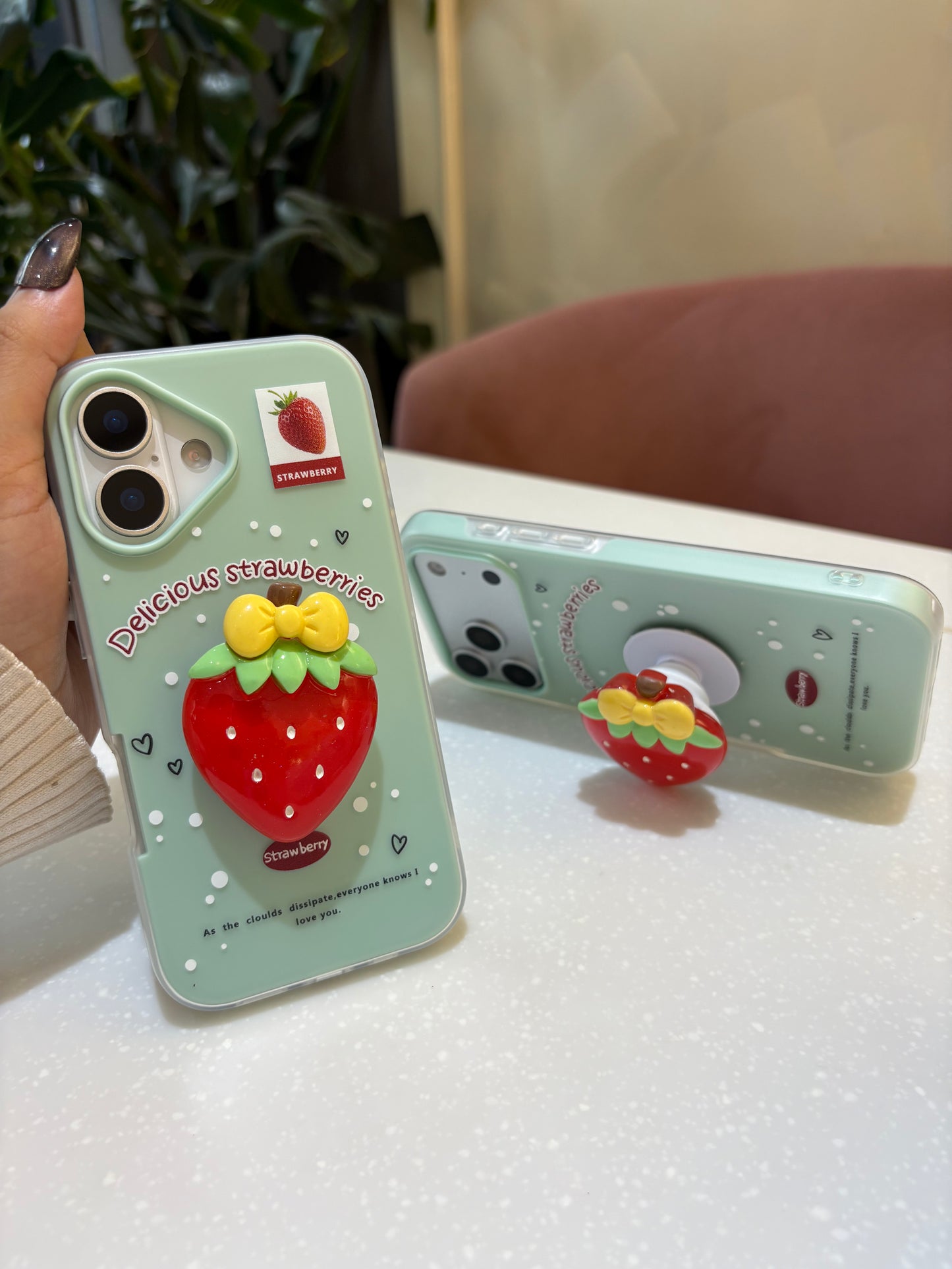 Strawberry Pop Socket Case