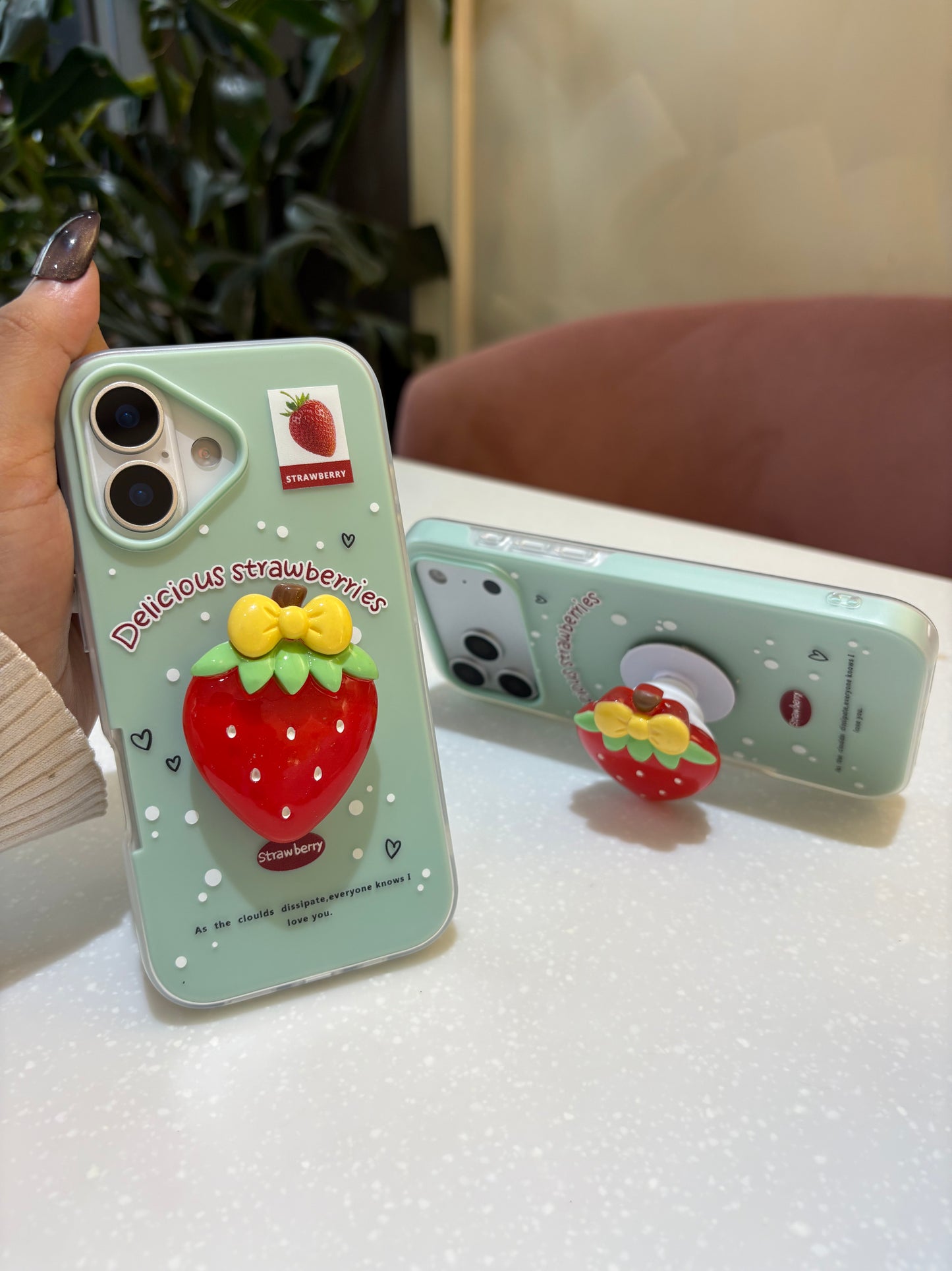 Strawberry Pop Socket Case