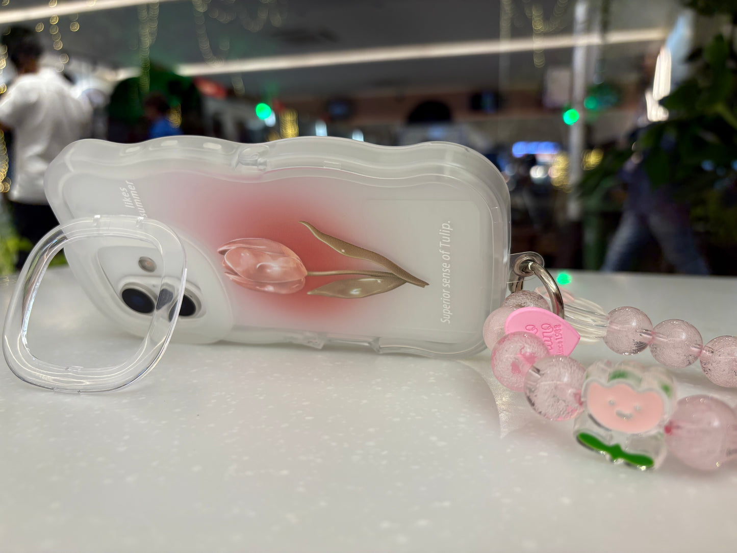 Premium Dual Stand with Charm Tulip iPhone Case