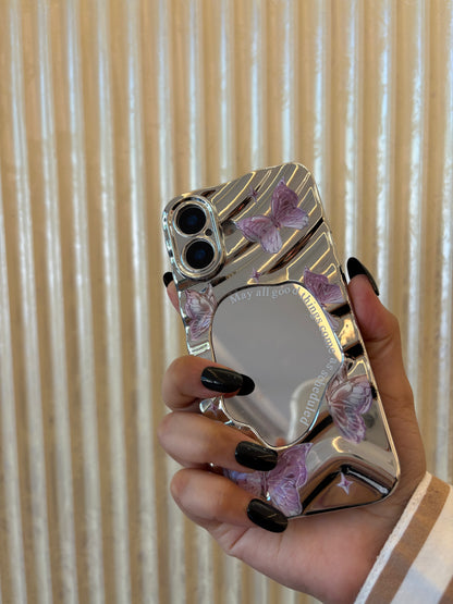 Mirror Butterfly iPhone Case – Reflective Glam & Shock Protection