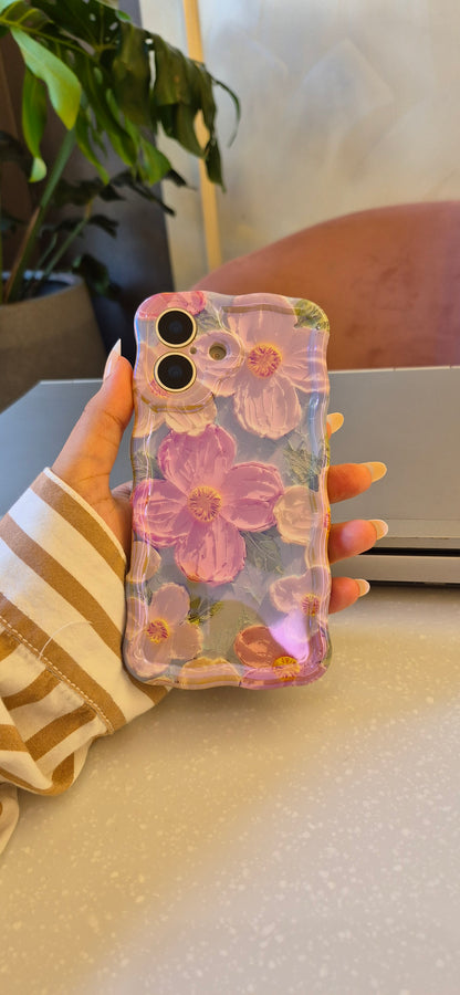 Pink Blossom Oil Painting Flower iPhone Mobile Case