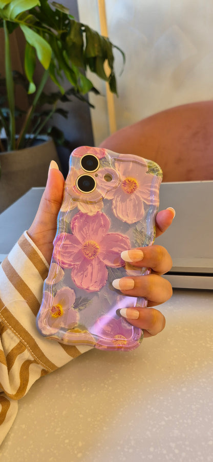 Pink Blossom Oil Painting Flower iPhone Mobile Case