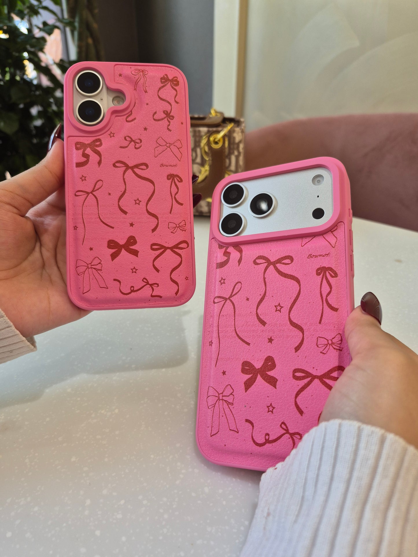 Pink Bow Doodle iPhone Case