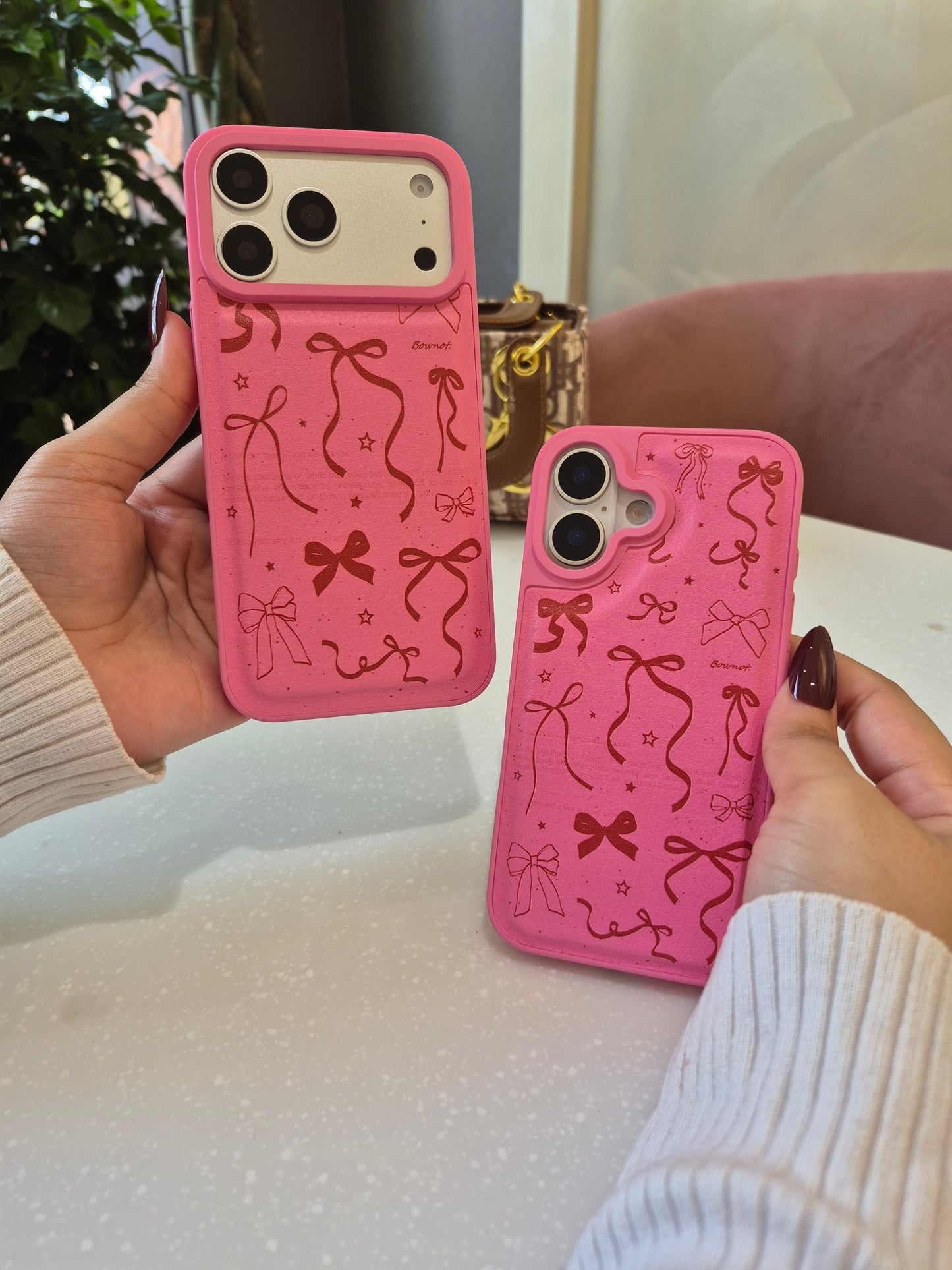 Pink Bow Doodle iPhone Case