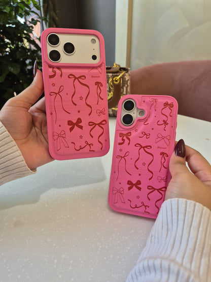Pink Bow Doodle iPhone Case