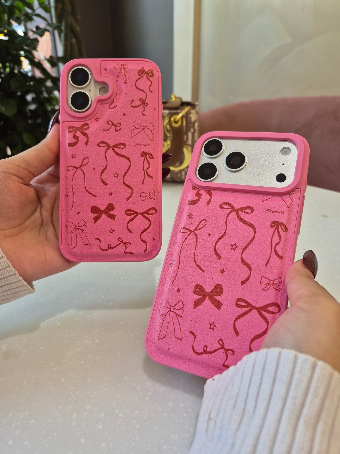 Pink Bow Doodle iPhone Case