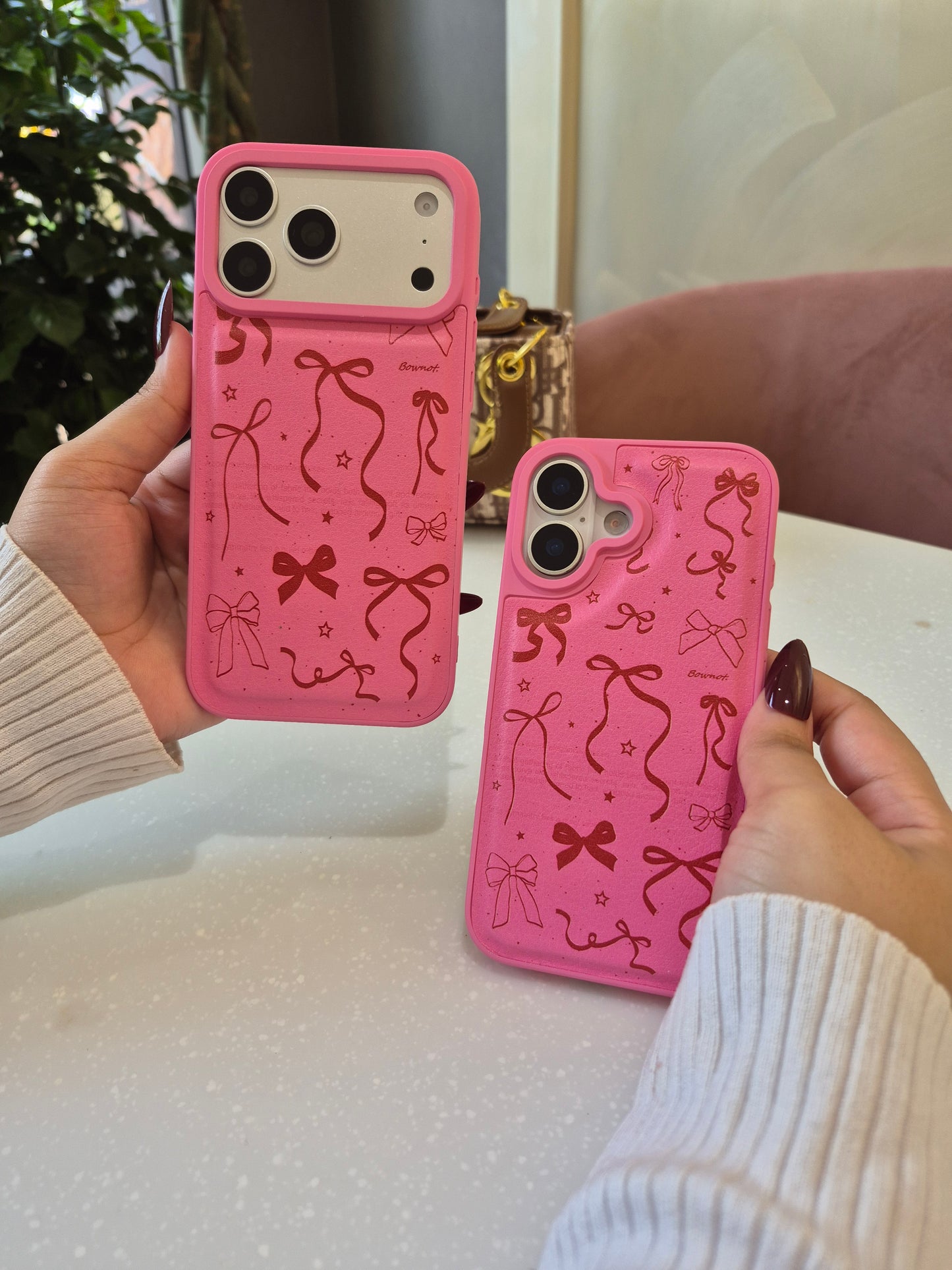 Pink Bow Doodle iPhone Case