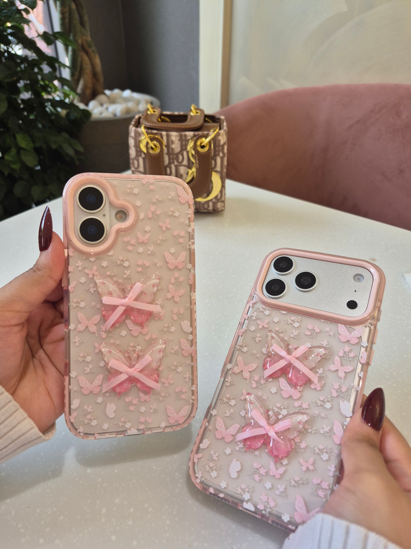 Pink Bow Butterfly  Case