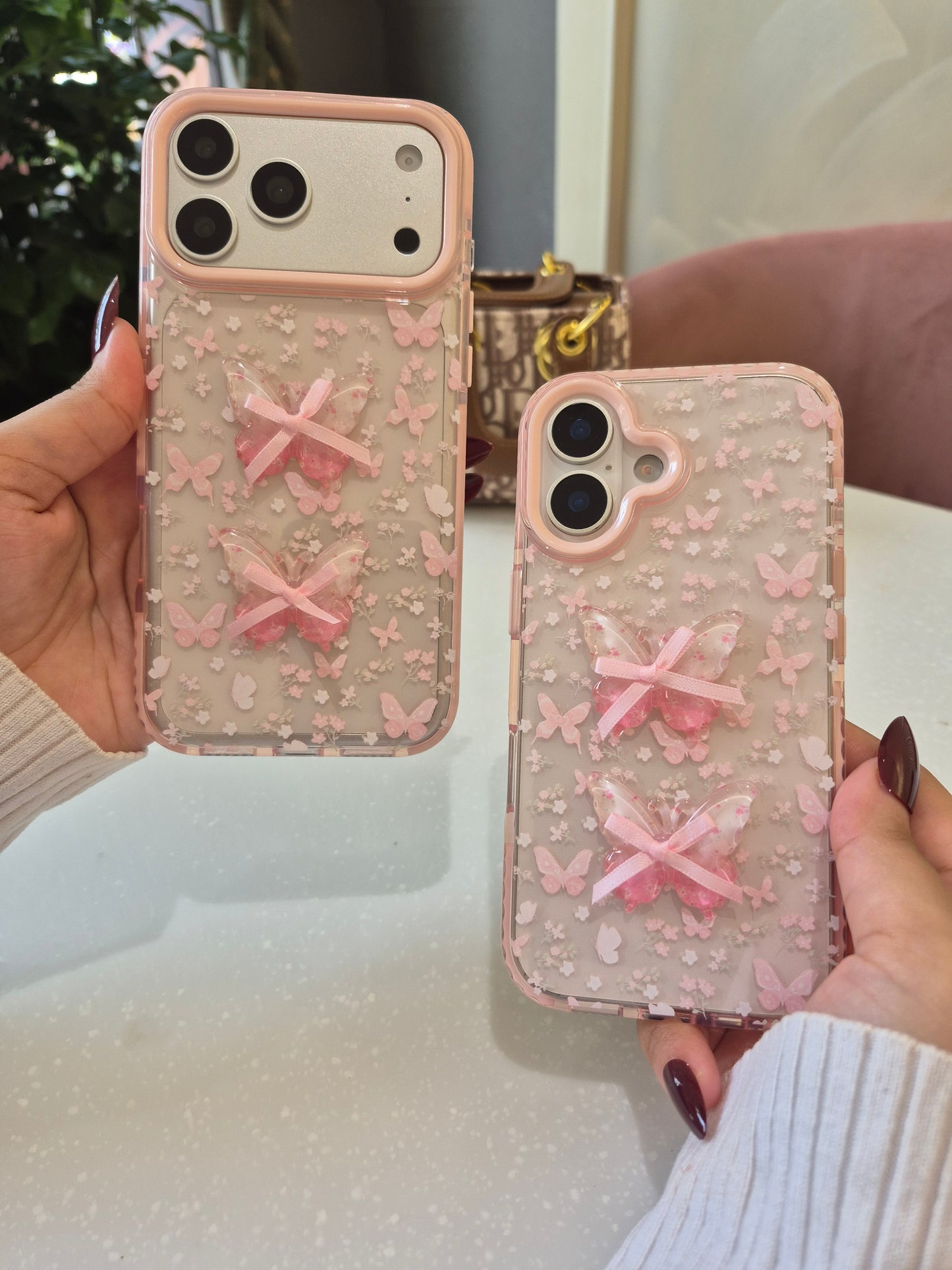 Pink Bow Butterfly  Case